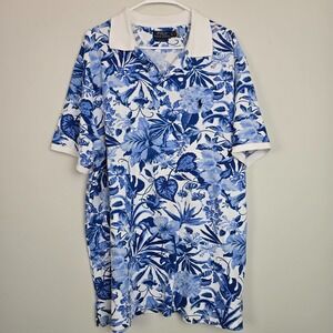Polo Ralph Lauren Men's Blue Floral Polo Shirt XL Classic Fit Tropical  $138.00